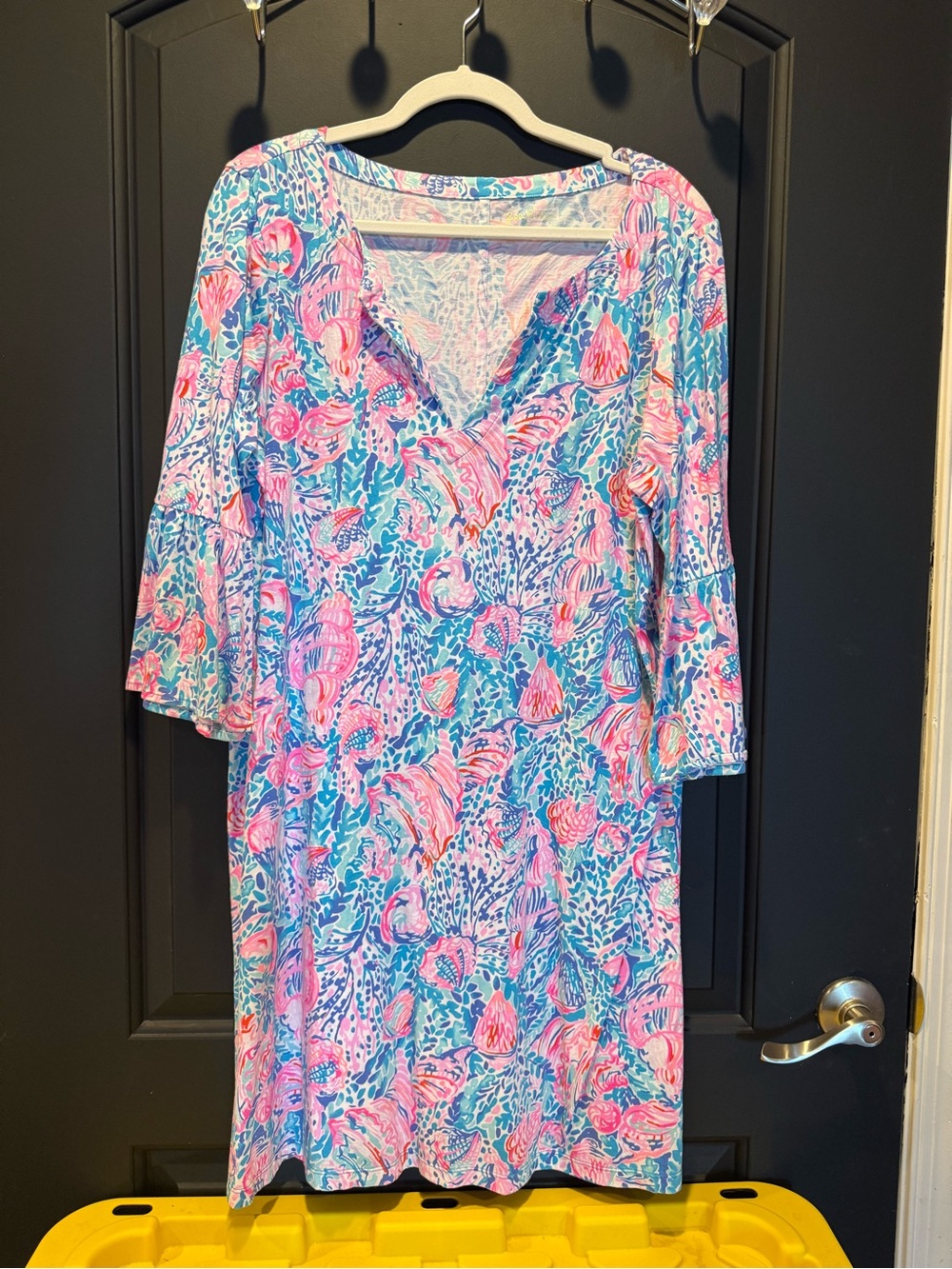 Lilly Pulitzer Pink & Blue Floral Midi Dress
